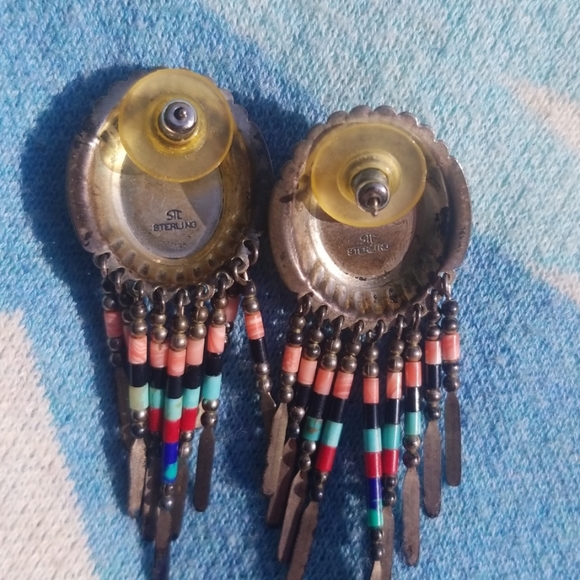 Turquoise,  lapis...earrings - Picture 3 of 8